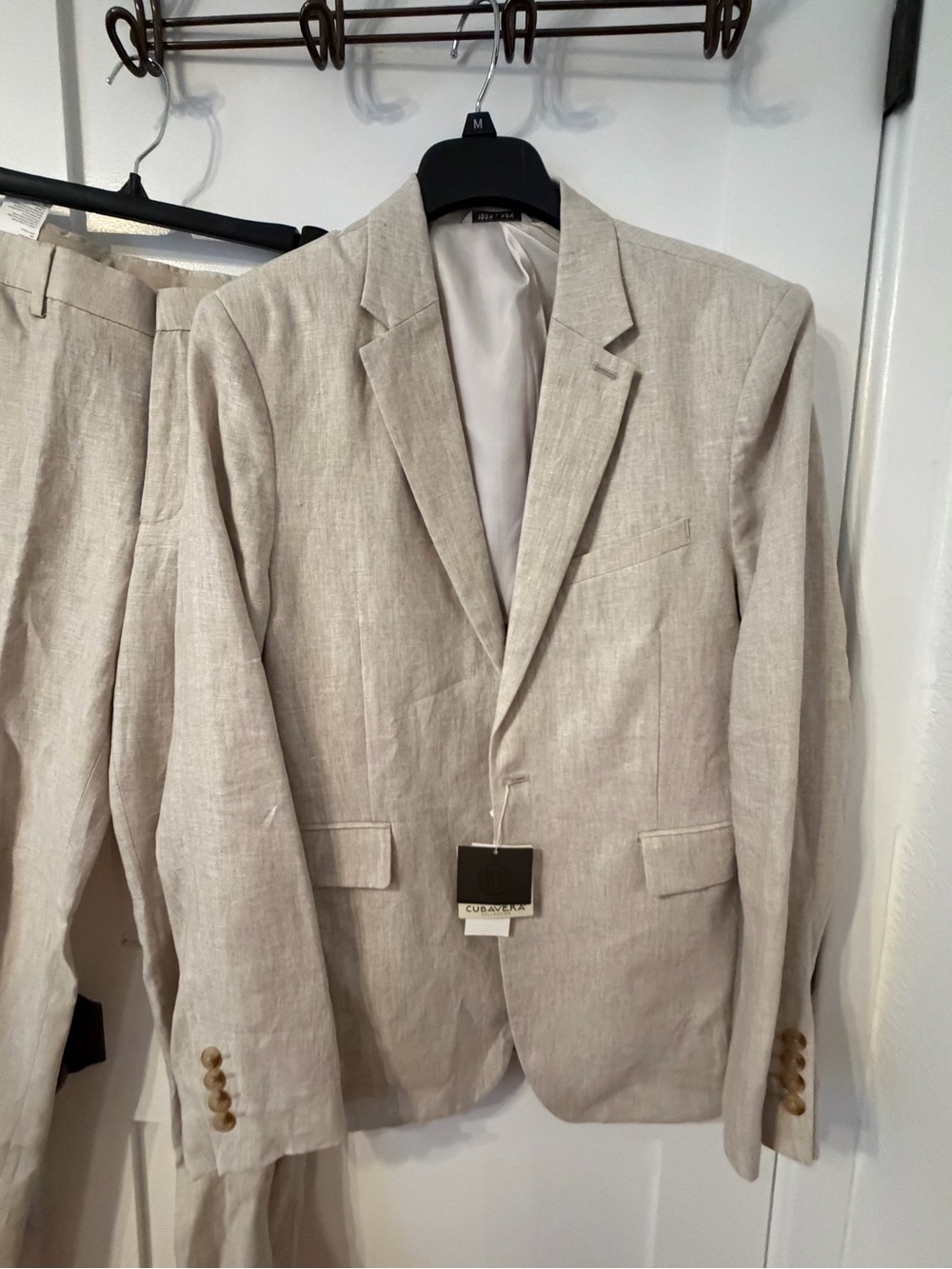 Cubavera Light Beige Linen-Blend Suit Jacket